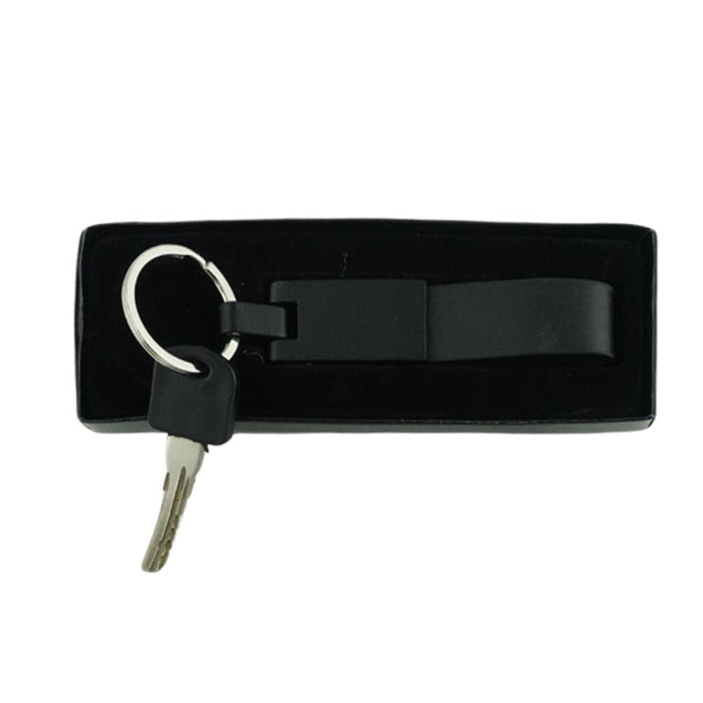 Leather Strip Metal Keychain Name Engraved | With Your Business Name or Logo