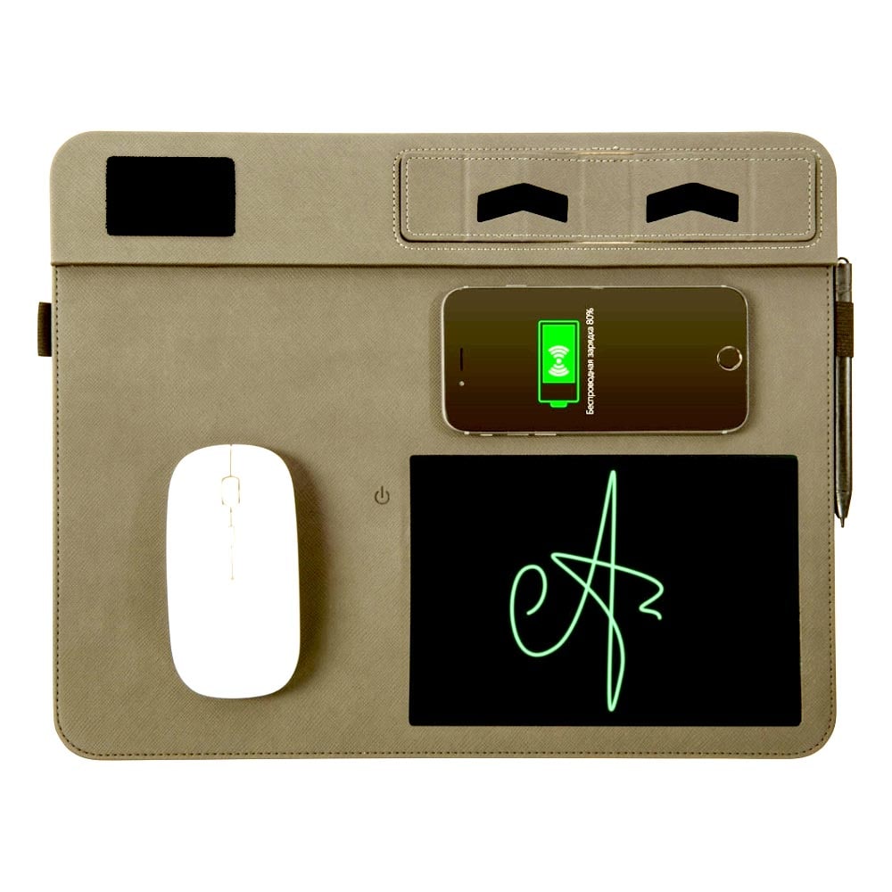 Smart Mouse pad | Wireless Mobile Charging | Writing Pad With Pen | Mobile Stand | With Your Business Name or Logo