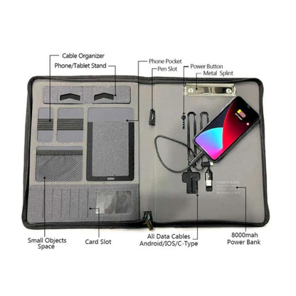 Smart Bag With Wireless Power Bank | USB Drive | Multiple Pockets | Backlit Engraved With Your Business Name or Logo