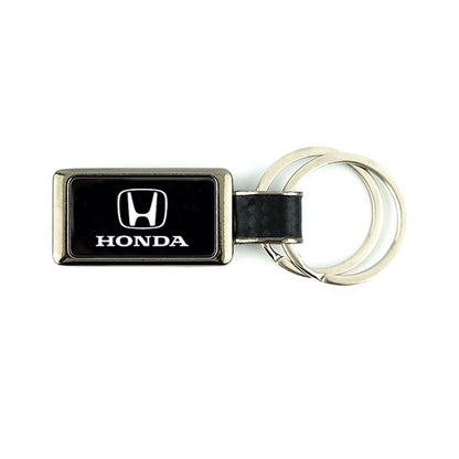 Double Ring Carbon Fiber Textured Keychain Engraved | With Your Business Name or Logo