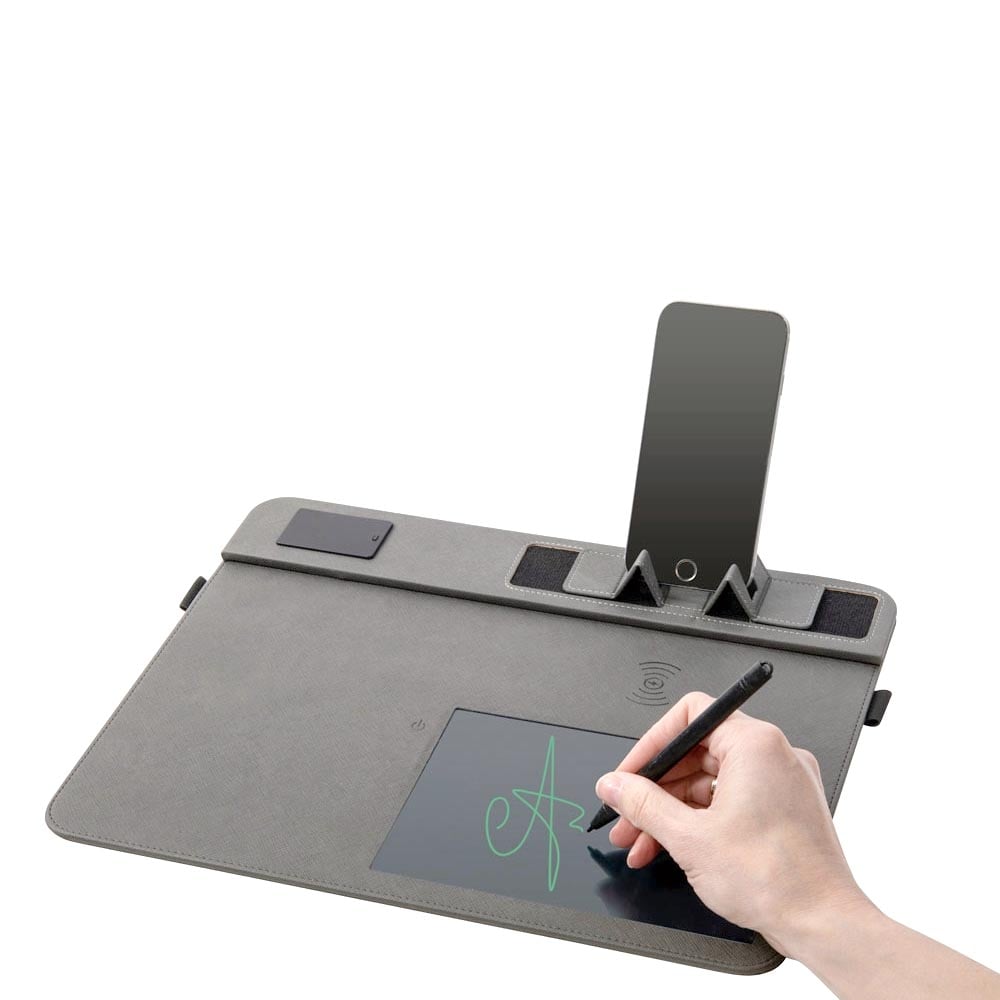 Smart Mouse pad | Wireless Mobile Charging | Writing Pad With Pen | Mobile Stand | With Your Business Name or Logo