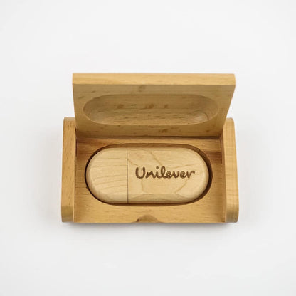 Wooden USB Drive With Box | With Your Business Name