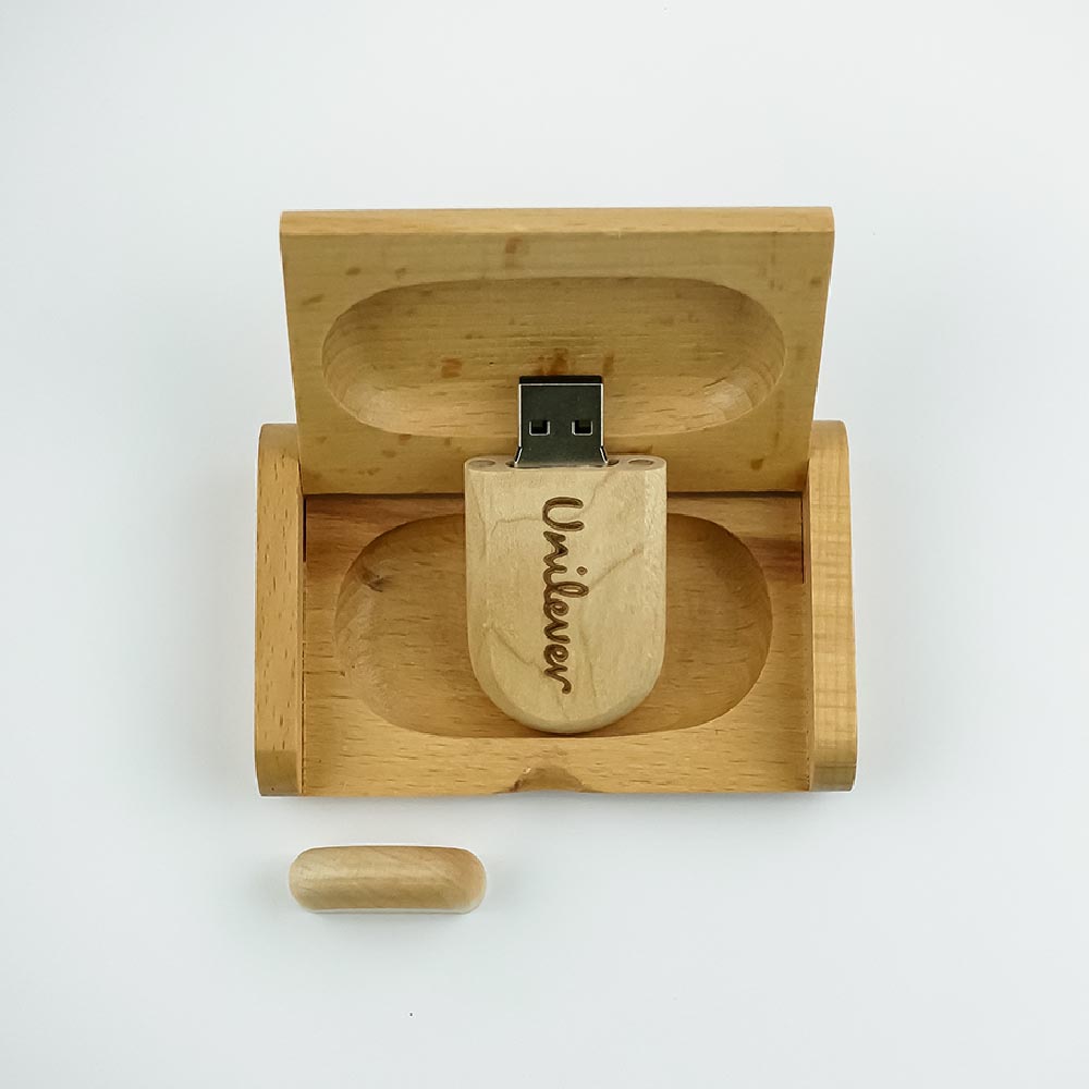 Wooden USB Drive With Box | With Your Business Name