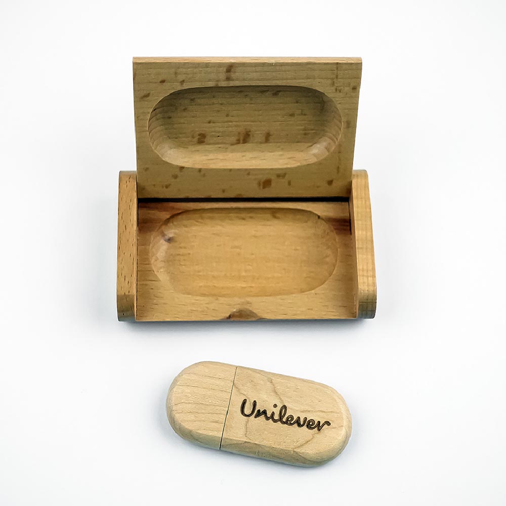 Wooden USB Drive With Box | With Your Business Name