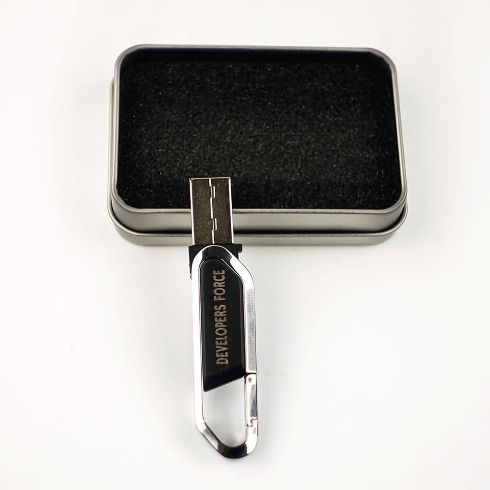 Metal Flip USB Drive With Hook | With Your Business Name or Logo