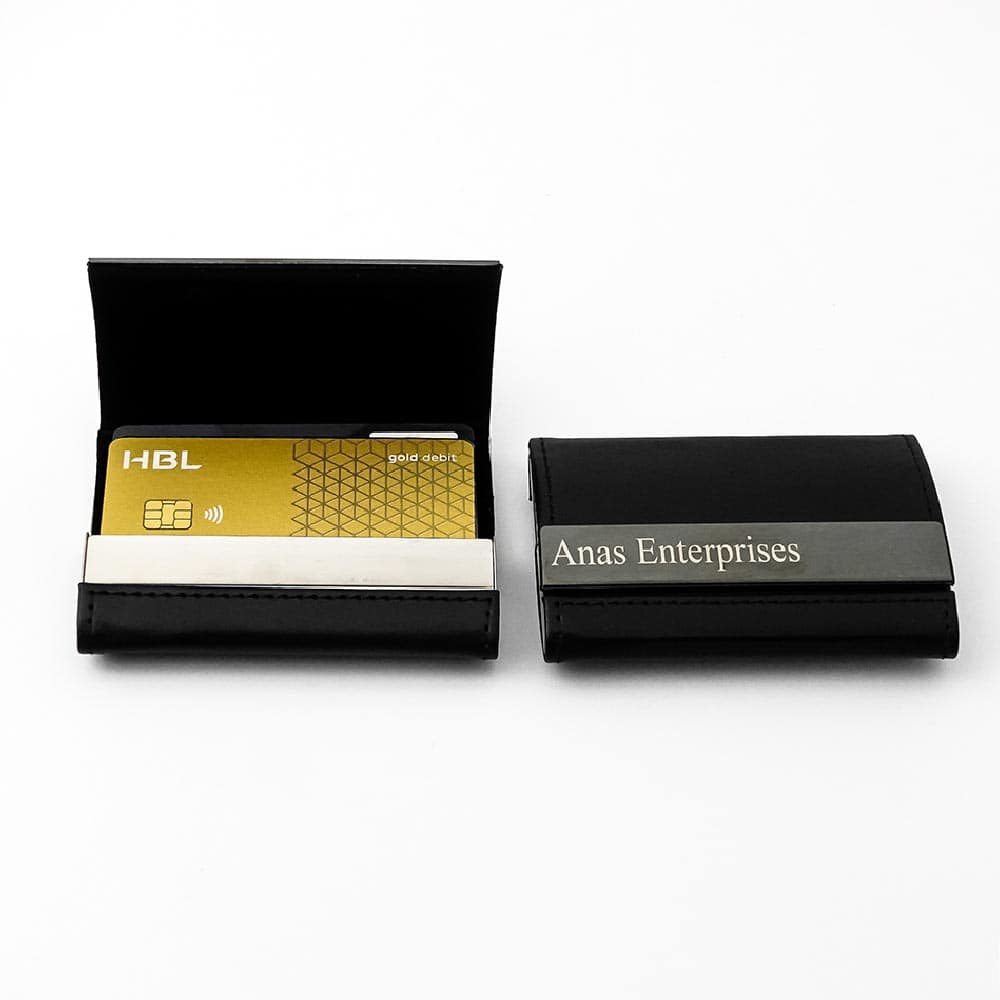 Dual Pockets Cards Holder  | With Your Business Name or Logo