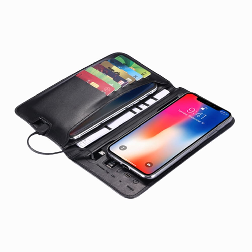 Power Bank Leather Wallet Wireless Charging | With Your Business Name or Logo