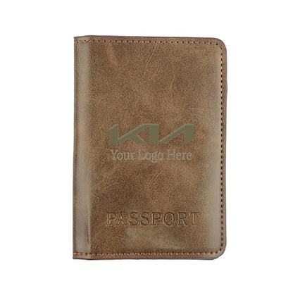 Leather Passport Holder Wallet Engraved | With Your Business Name or Logo