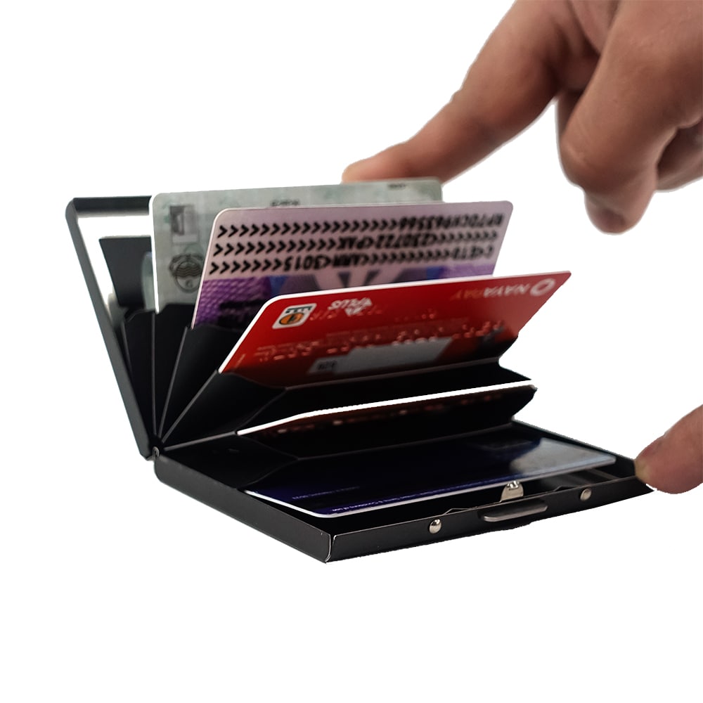 Briefcase Inspired Metal Cards Holder Wallet RFID Blocking | With Your Business Name or Logo