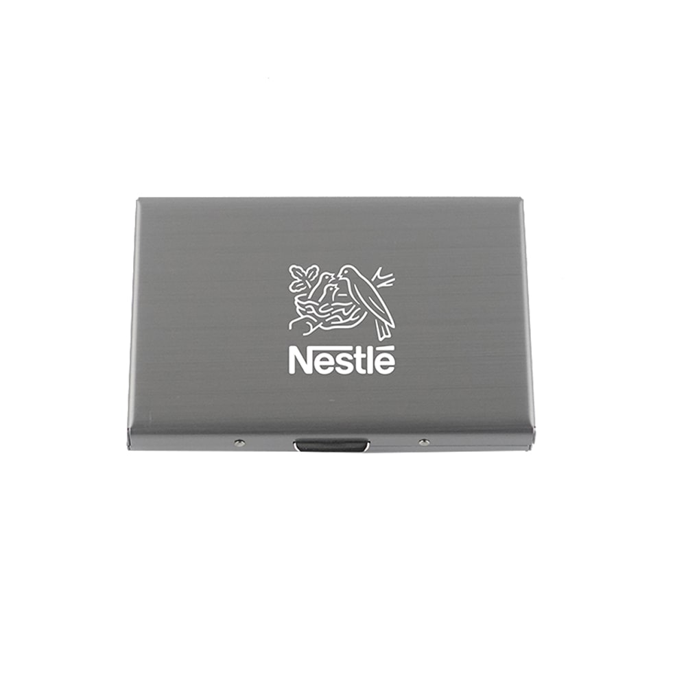 Briefcase Inspired Metal Cards Holder Wallet RFID Blocking | With Your Business Name or Logo